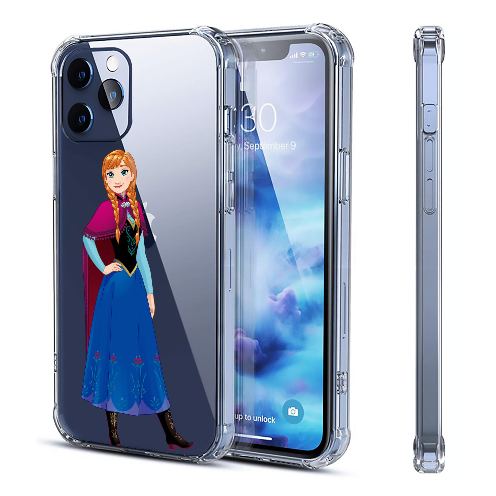 （画像用） アナと雪の女王 アンナ エルサ Frozen Anna Elsa 【iPhone 12シリーズ対応】透明スマホケース（クリアソフトケース）